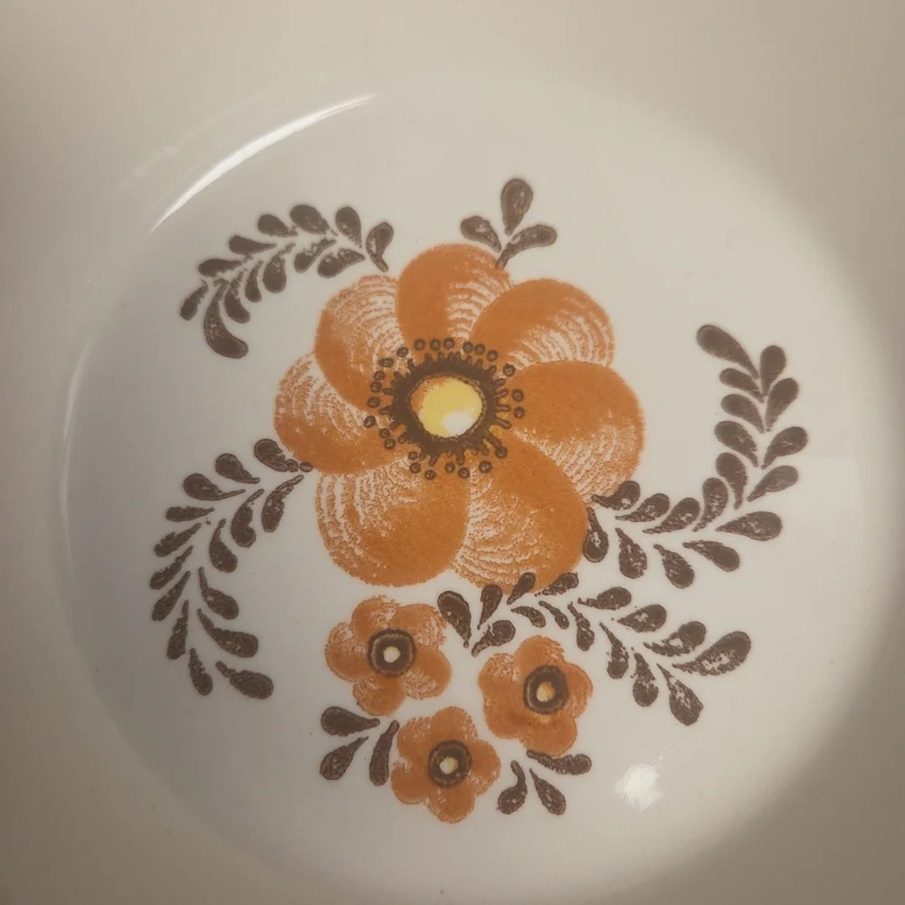 Vintage Floral Large Ceramic Bowls - Set of 3 9.5 Inches